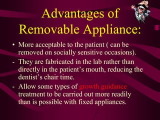 The Benefits of Using Removable Appliances