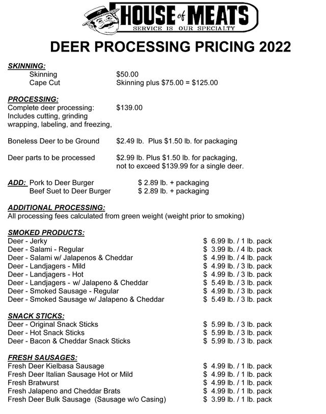 The Cost of Deer Processing