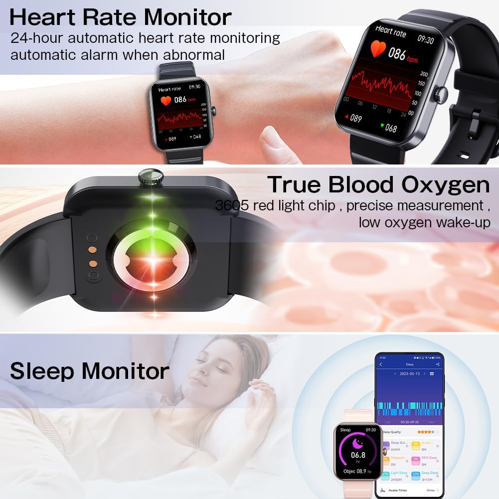 tonoue Blood Glucose Smart Watch, Smartwatch for Men Women Fitness Activity Tracker