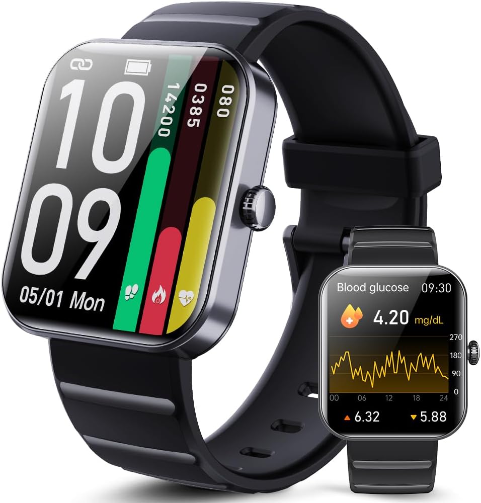 tonoue Blood Glucose Smart Watch, Smartwatch for Men Women Fitness Activity Tracker