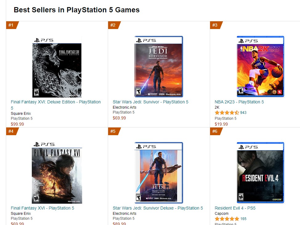 Top-Selling Games on Amazon