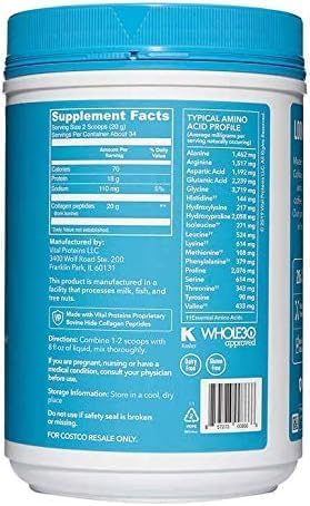 Vital Proteins Collagen Peptides Powder with Hyaluronic Acid and Vitamin C, Unflavored, 24 oz : Health  Household