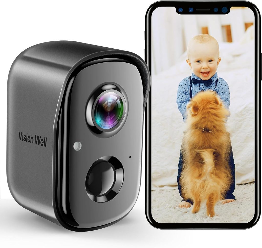 Wireless Indoor Camera for Security, 1080P Battery Powered Security Cameras Wireless Outdoor AI Motion Detection WiFi Home Camera with Siren, Spotlight, Color Night Vision,2-Way Talk, SD/Cloud Storage