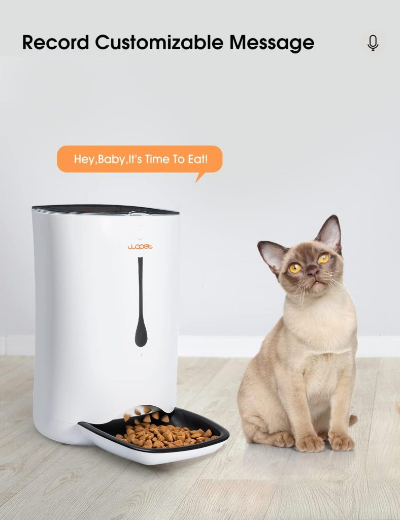 WOPET Automatic Dog Feeder, 7L Pet Food Dispenser for Cats and Dogs, Automatic Cat Feeders with Protion Control, Voice RecorderProgrammable Timer for up to 5 Meals Per Day