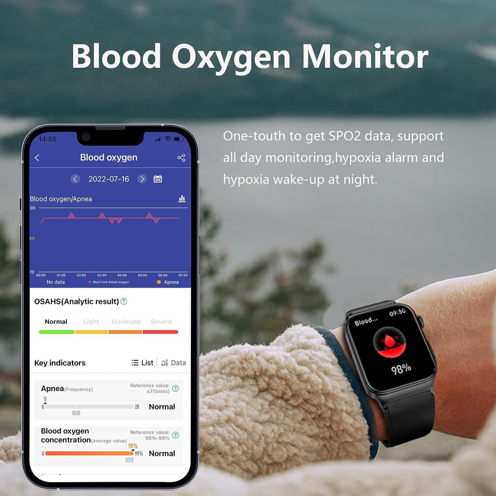 Yowow BIT Fitness Activity Monitor for Women Men,Health Tracker Watch with Heart Rate,Blood Oxygen,Blood Pressure,Blood Sugar, Sleep Tracking,Body Temperature,HRV, Health Analysis