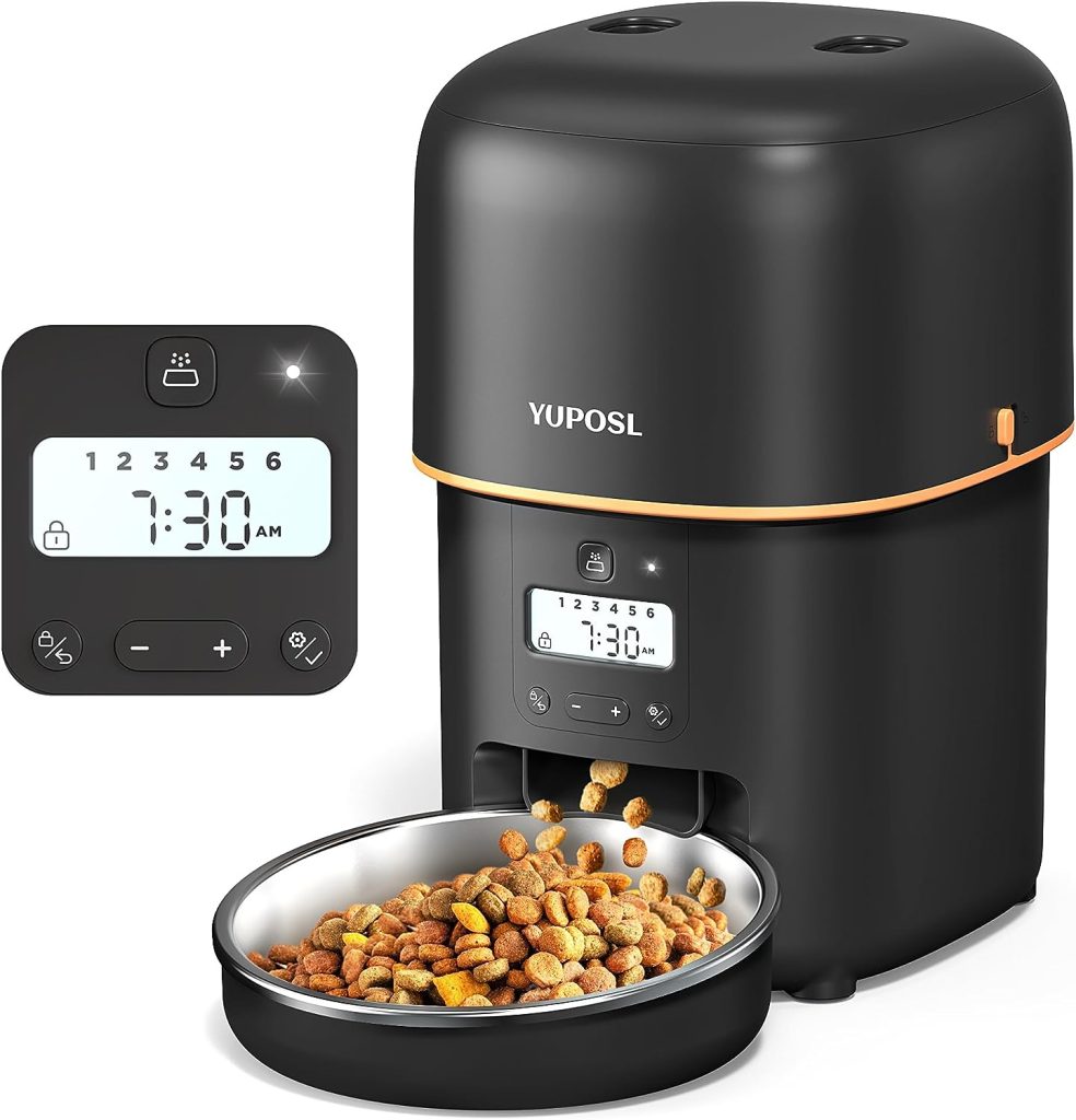Yuposl Automatic Dog Feeders - 8cup/68oz for Pets, Automatic Cat Feeders with Over 180-day Battery Life, Timed Automatic Pet Feeder 1-6 Meals Control, Cat Feeder Cat Food Dispenser Freshness Dry Food