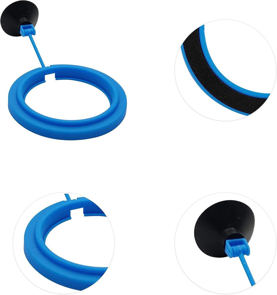 zhuohai Fish Feeding Ring Floating Food Feeder Circle with Suction Cup Easy to Install Aquarium (Round), 1 Count (Pack of 1)