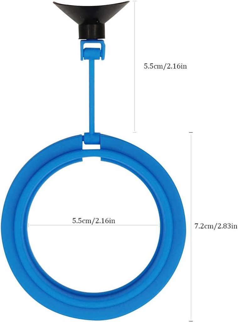 zhuohai Fish Feeding Ring Floating Food Feeder Circle with Suction Cup Easy to Install Aquarium (Round), 1 Count (Pack of 1)