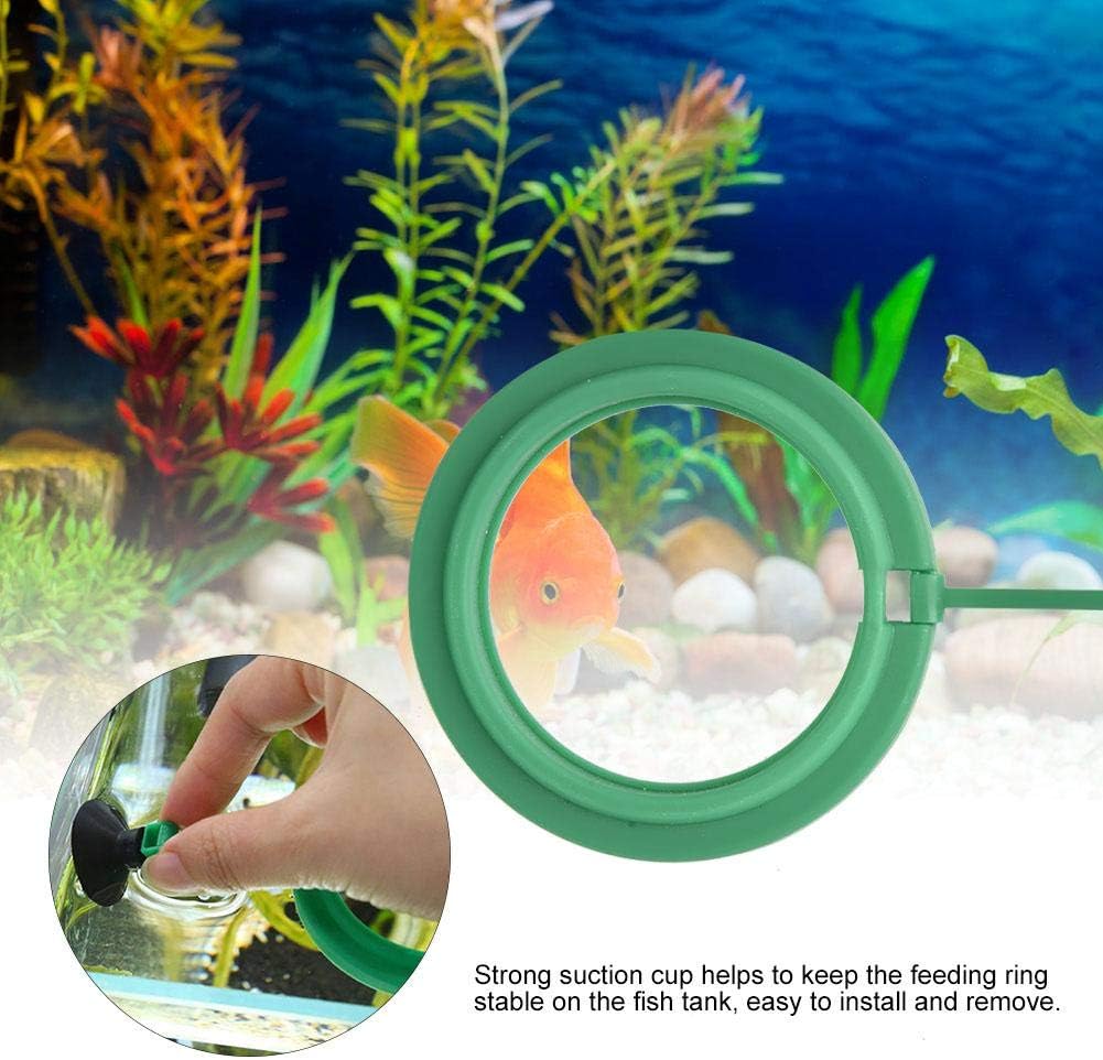 ZJchao Fish Feeding Ring, Round Aquarium Fish Tank Feeding Ring Feeder with Suction Cup for Guppy, Betta, Goldfish